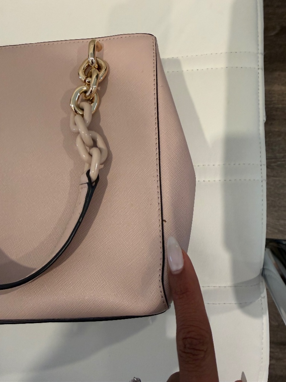 Michael Kors Cynthia Blossom Pink Gold Saffiano Leather Medium Satchel - Picture 5 of 15